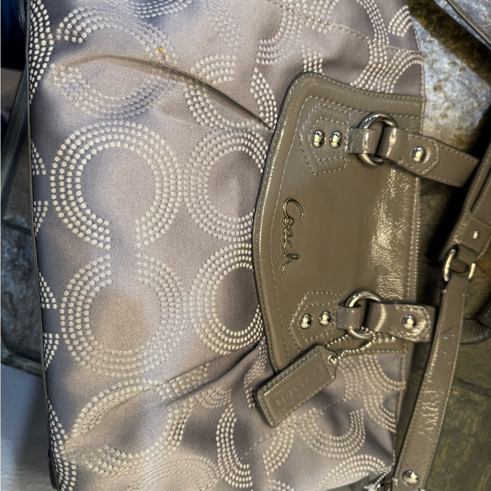 Coach Gray Circle Pattern Satchel - image 2